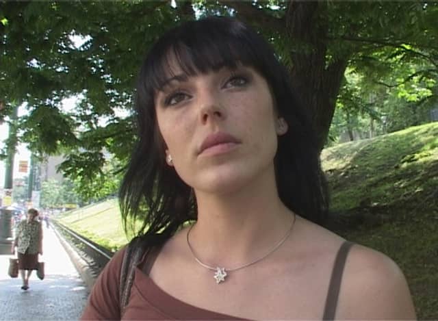 Outdoor blowjob in POV with no censorship at real Czech street