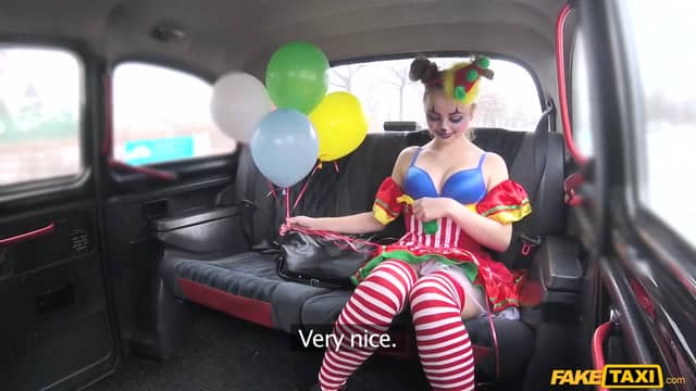 Cute St. Valentine clown Lady Bug fucked by Czech taxi driver
