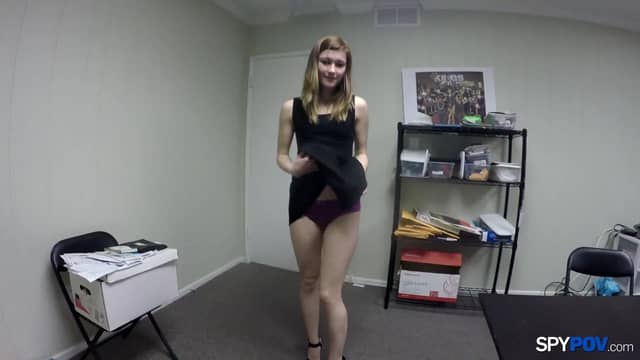 Skinny Young Whore Don't Want To Lose Her Job In Office