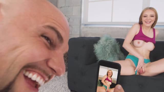 Skinny Ava Hardy hotly poses and fondles shaved pussy