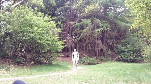 Naked in the forrest.