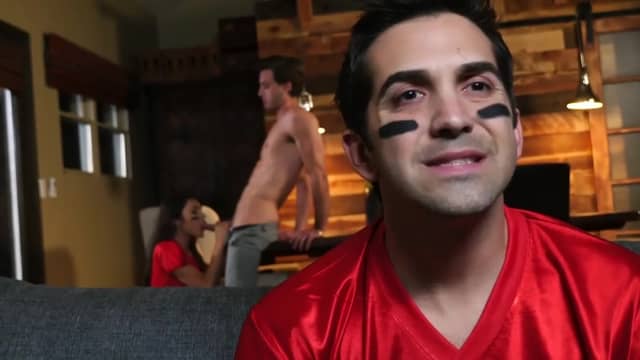 Excited couple satisfies their sex hunger at the sport bar