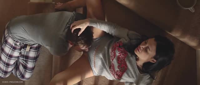 Horny dude pounds his sexy girlfriend on the stairs
